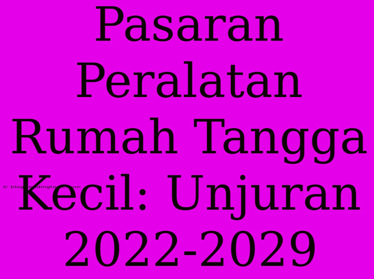 Pasaran Peralatan Rumah Tangga Kecil: Unjuran 2022-2029