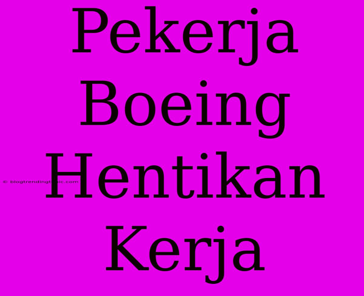 Pekerja Boeing Hentikan Kerja