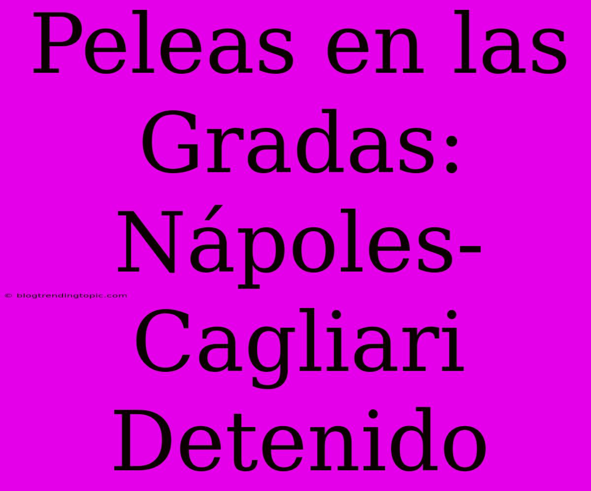 Peleas En Las Gradas: Nápoles-Cagliari Detenido