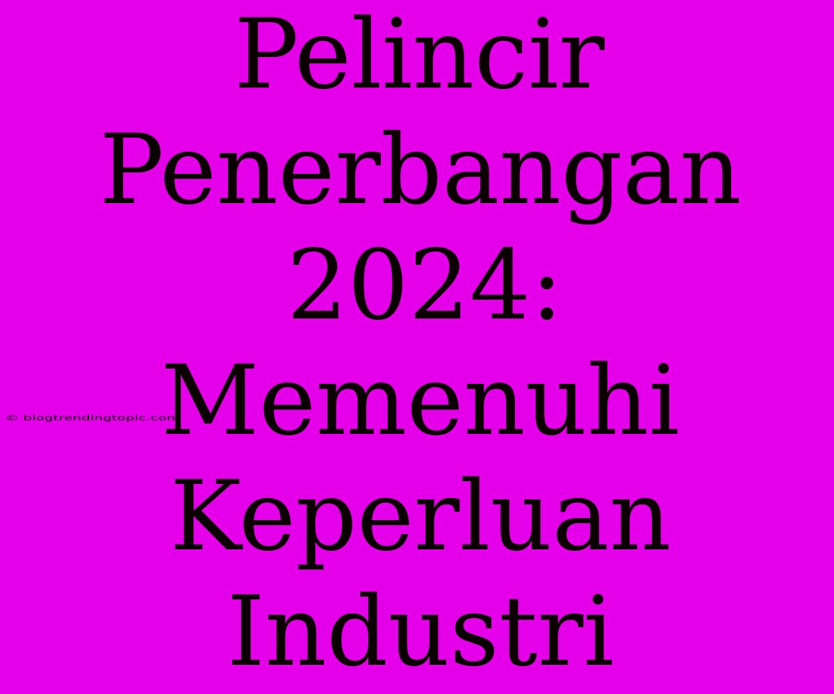 Pelincir Penerbangan 2024: Memenuhi Keperluan Industri