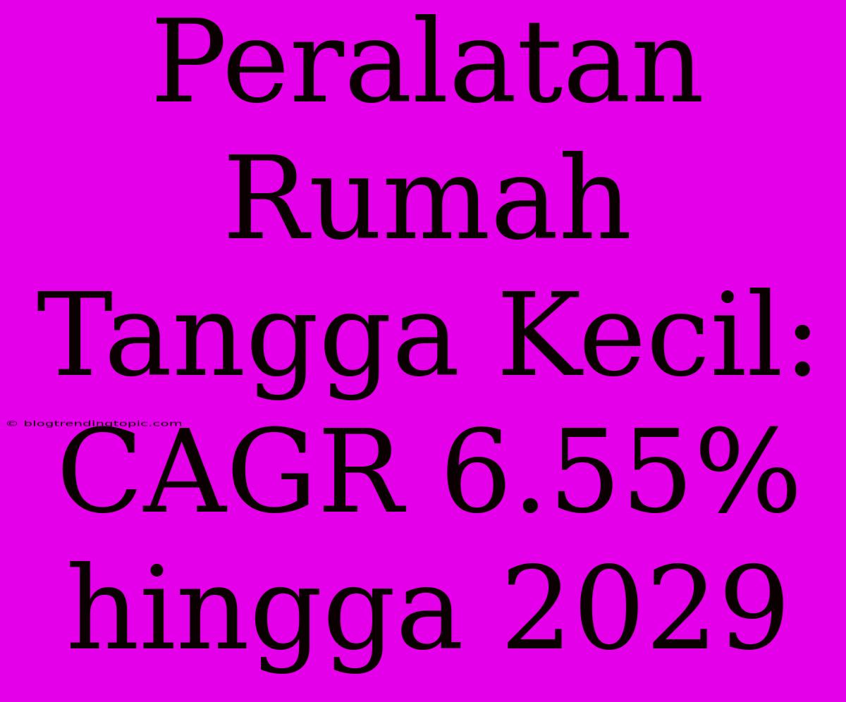 Peralatan Rumah Tangga Kecil: CAGR 6.55% Hingga 2029