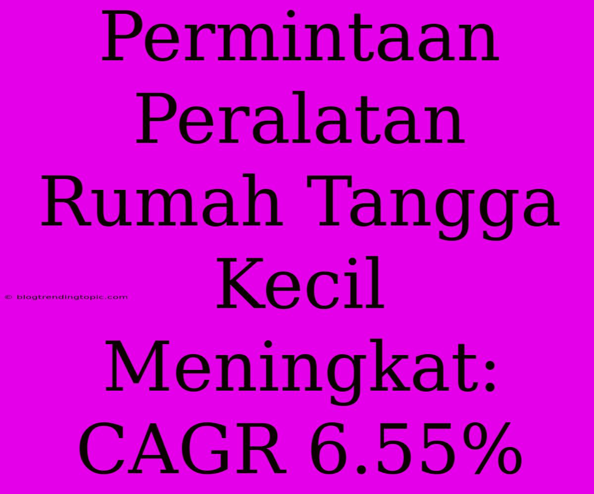 Permintaan Peralatan Rumah Tangga Kecil Meningkat: CAGR 6.55%