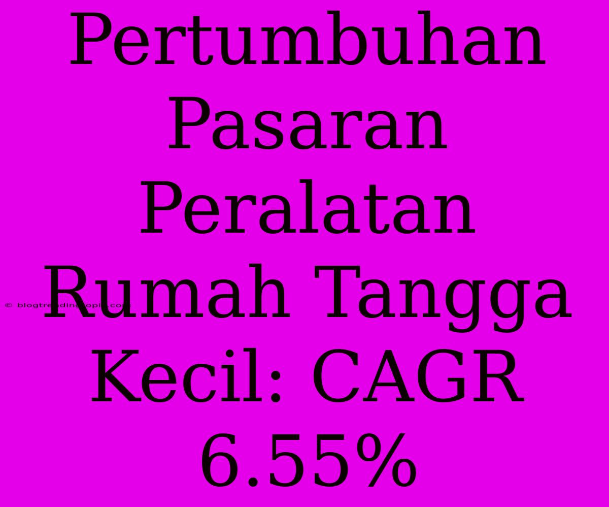 Pertumbuhan Pasaran Peralatan Rumah Tangga Kecil: CAGR 6.55%