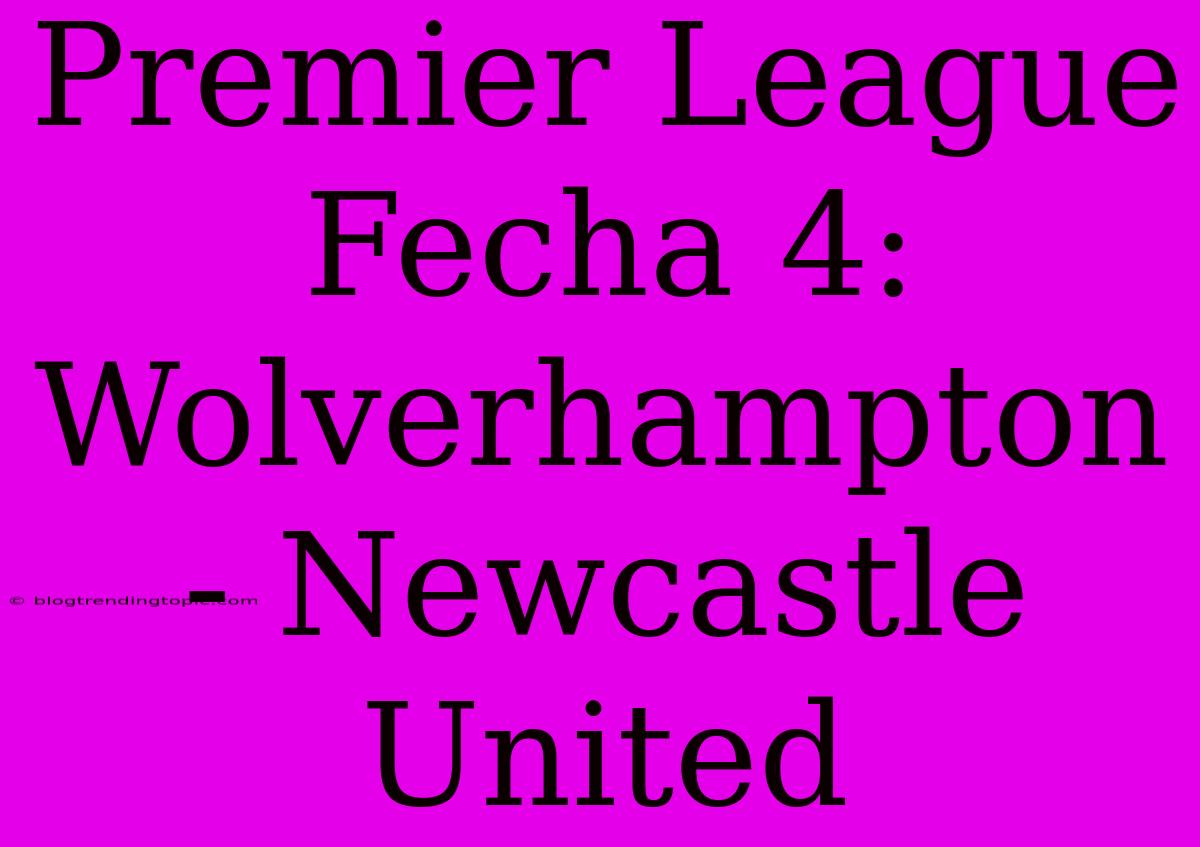 Premier League Fecha 4: Wolverhampton - Newcastle United