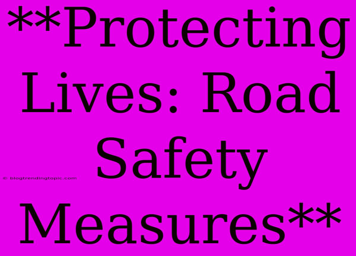 **Protecting Lives: Road Safety Measures**