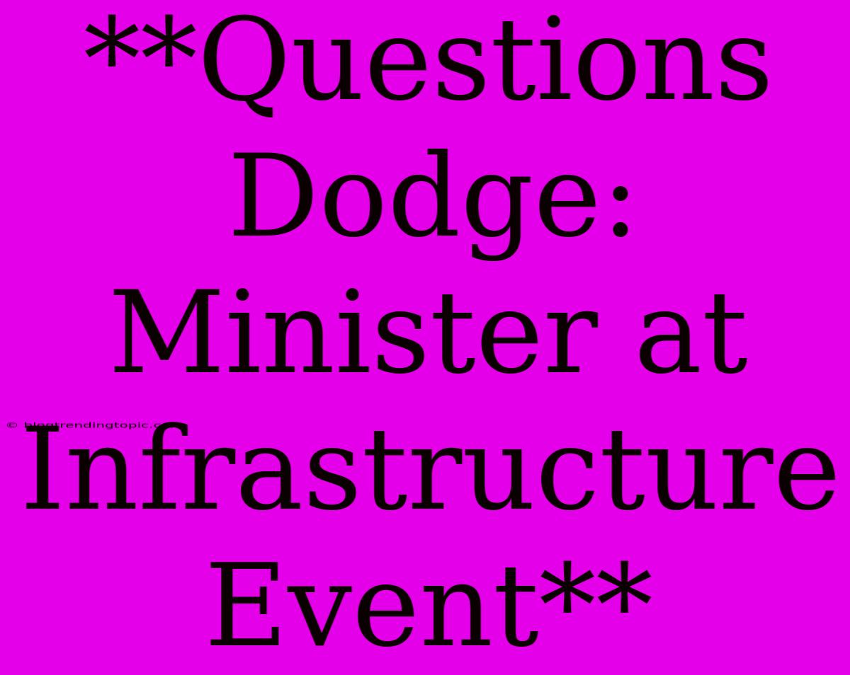 **Questions Dodge: Minister At Infrastructure Event**