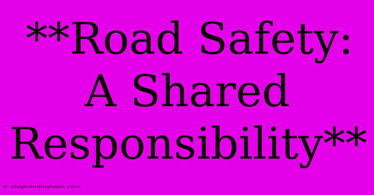 **Road Safety: A Shared Responsibility**