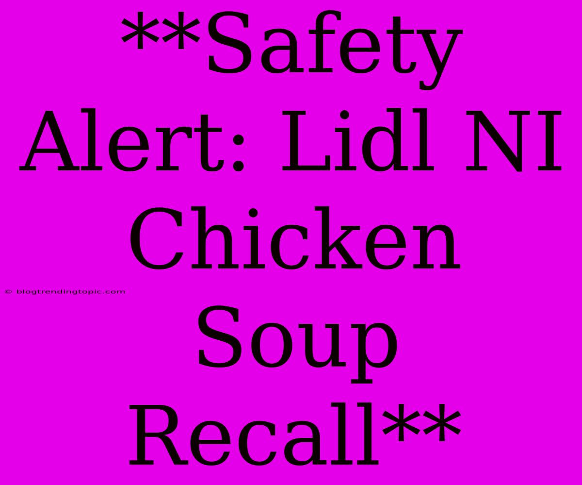 **Safety Alert: Lidl NI Chicken Soup Recall**