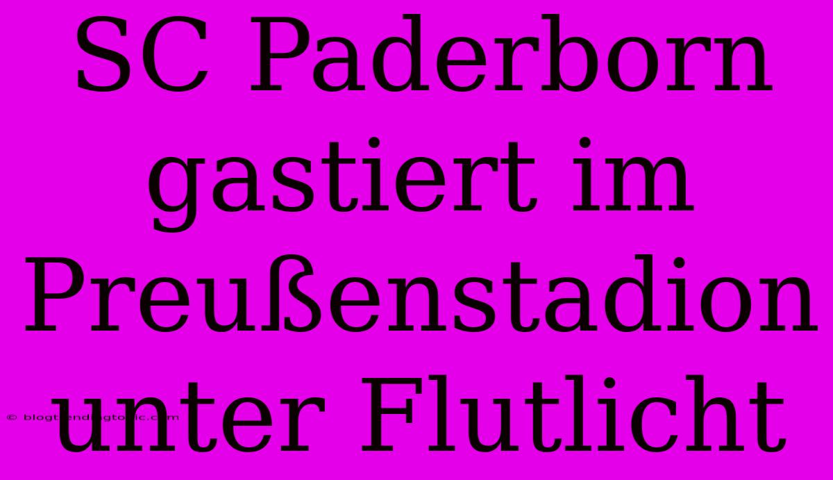 SC Paderborn Gastiert Im Preußenstadion Unter Flutlicht