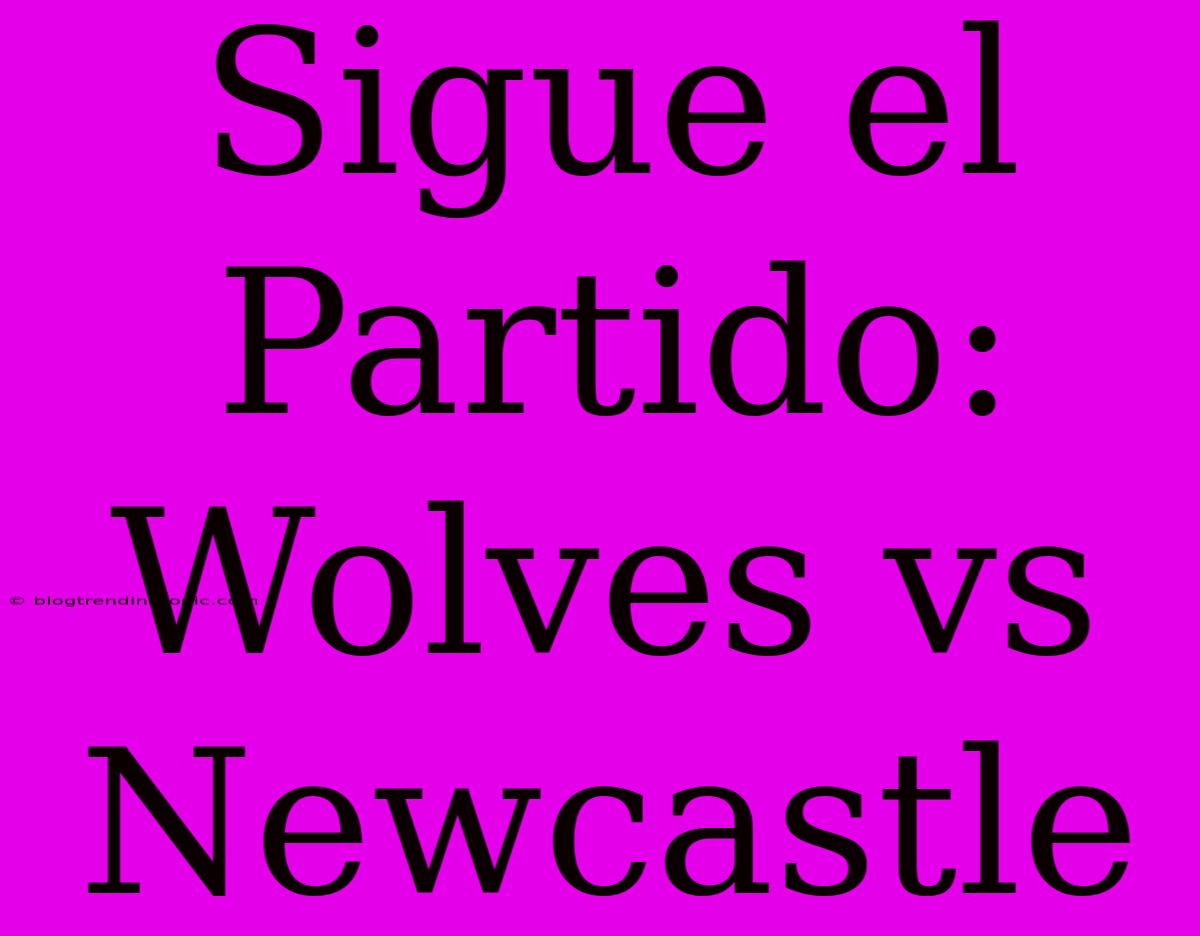 Sigue El Partido: Wolves Vs Newcastle