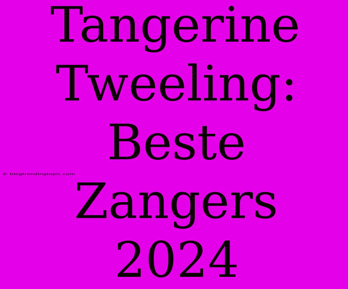 Tangerine Tweeling: Beste Zangers 2024