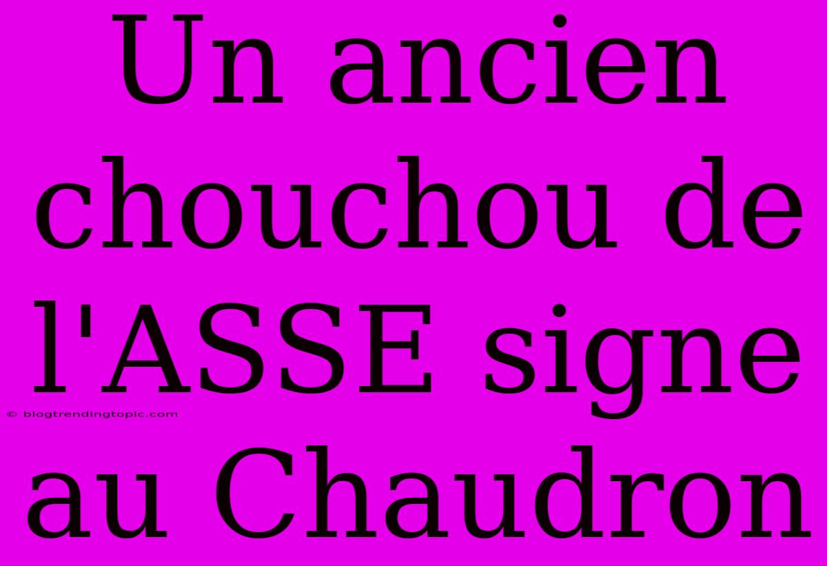 Un Ancien Chouchou De L'ASSE Signe Au Chaudron