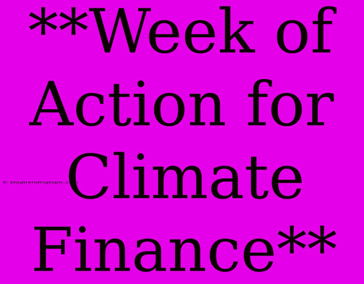 **Week Of Action For Climate Finance**