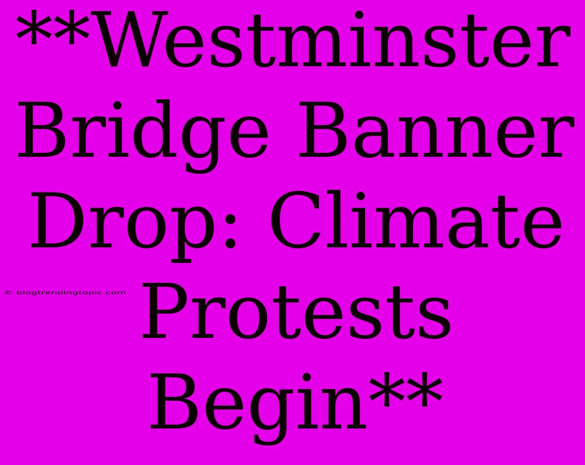 **Westminster Bridge Banner Drop: Climate Protests Begin**