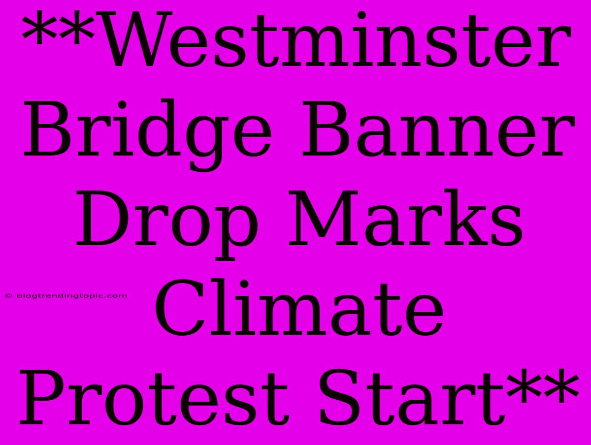 **Westminster Bridge Banner Drop Marks Climate Protest Start**