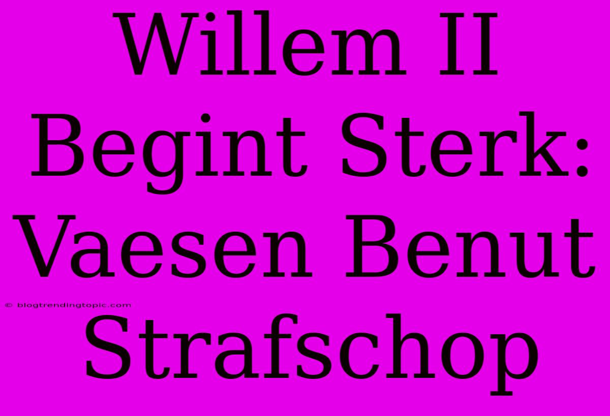Willem II Begint Sterk: Vaesen Benut Strafschop