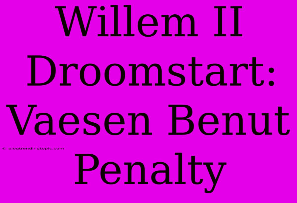 Willem II Droomstart: Vaesen Benut Penalty