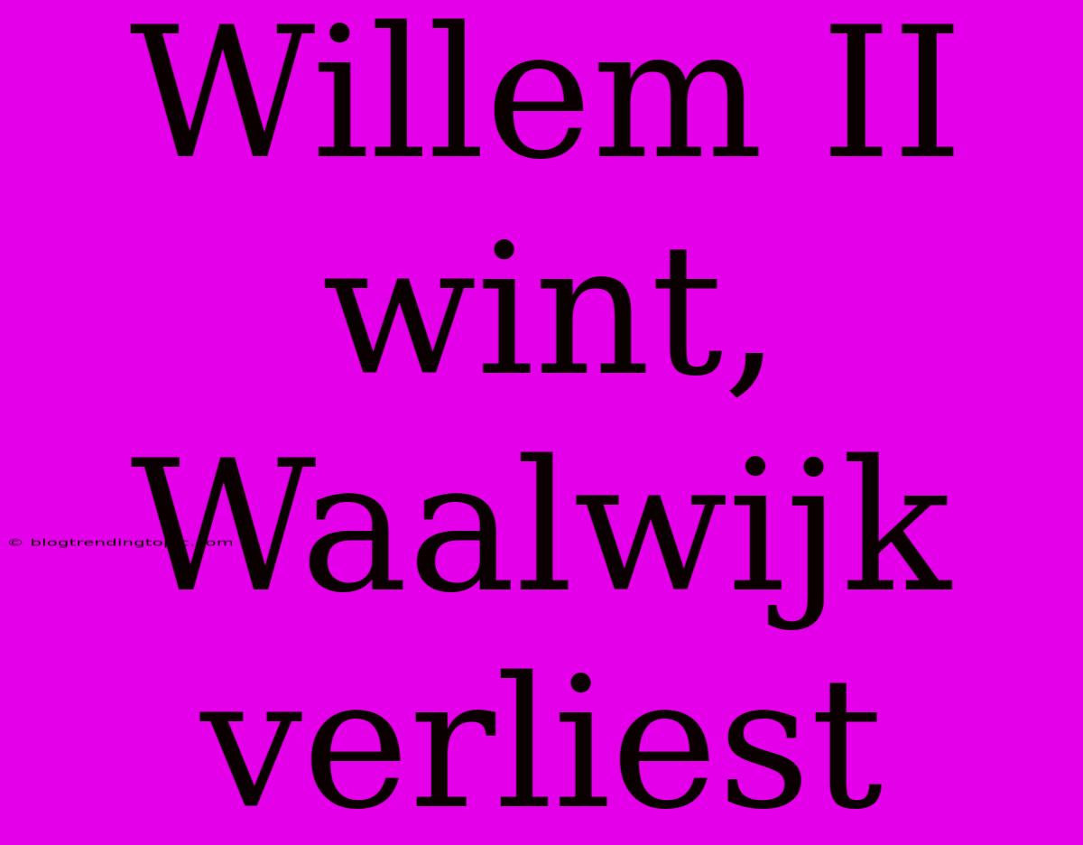 Willem II Wint, Waalwijk Verliest