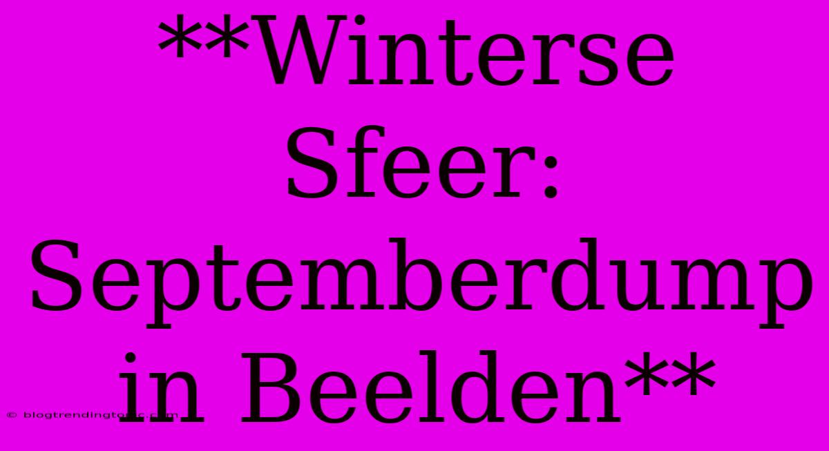 **Winterse Sfeer: Septemberdump In Beelden**