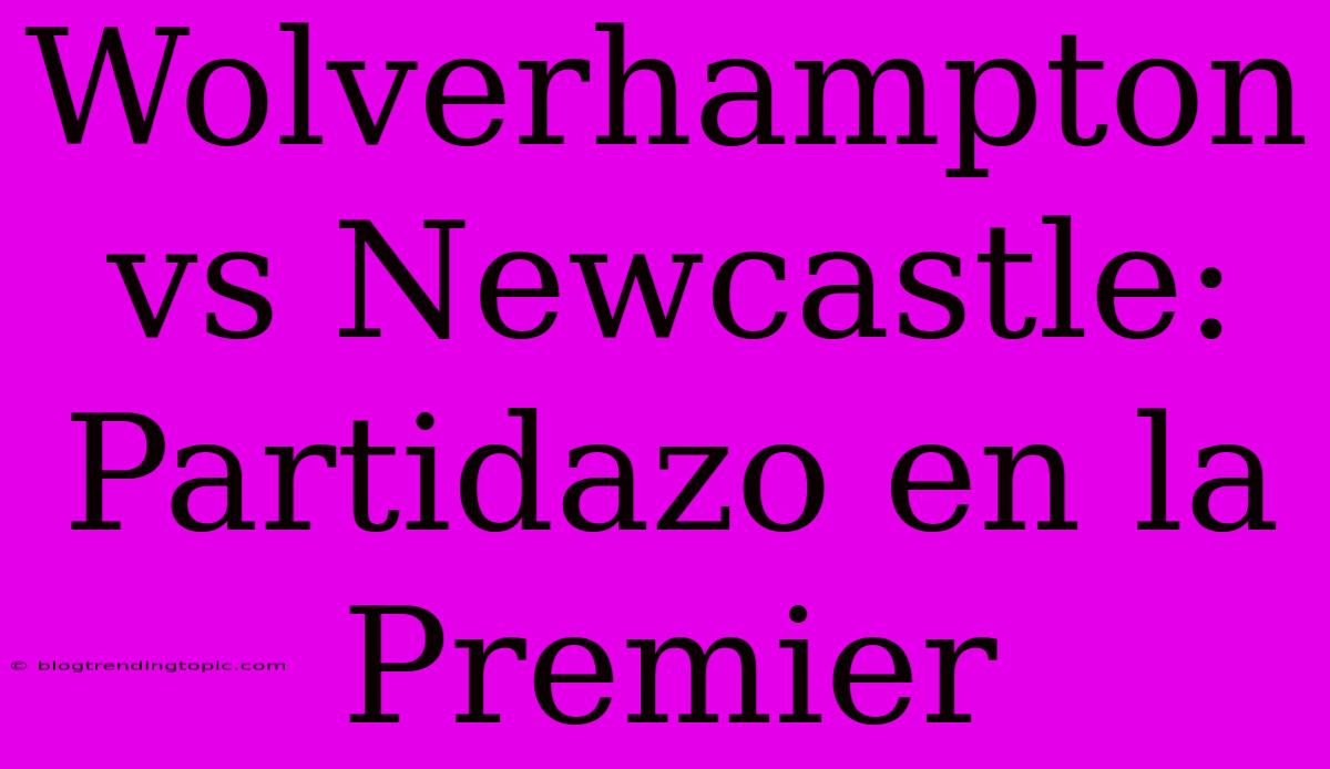 Wolverhampton Vs Newcastle: Partidazo En La Premier