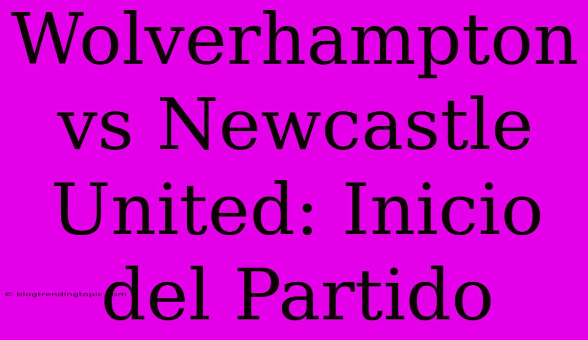 Wolverhampton Vs Newcastle United: Inicio Del Partido