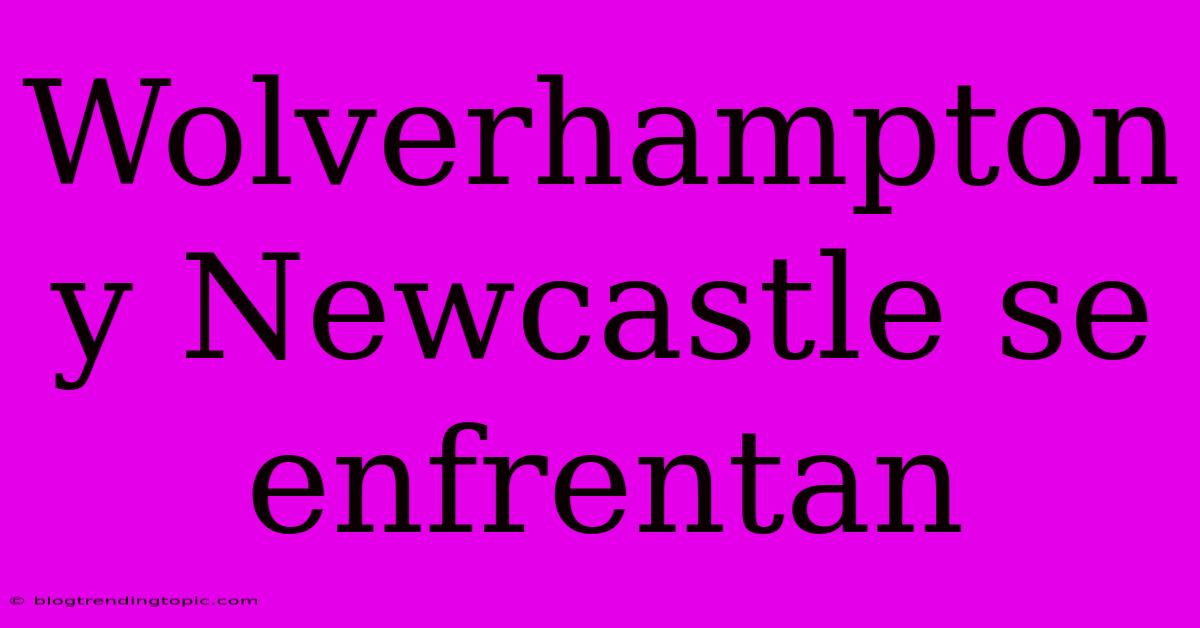 Wolverhampton Y Newcastle Se Enfrentan