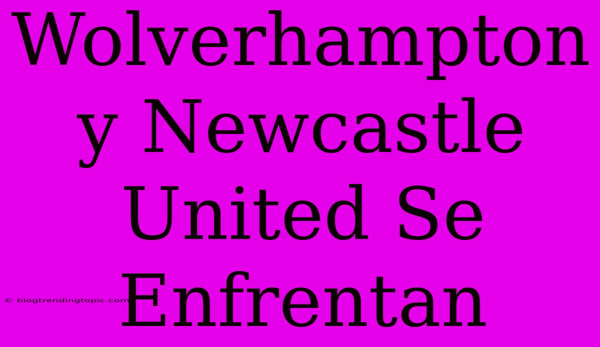 Wolverhampton Y Newcastle United Se Enfrentan