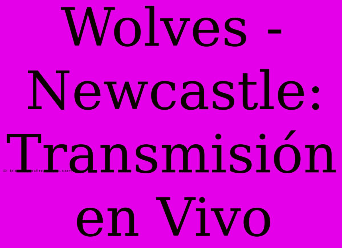 Wolves - Newcastle: Transmisión En Vivo